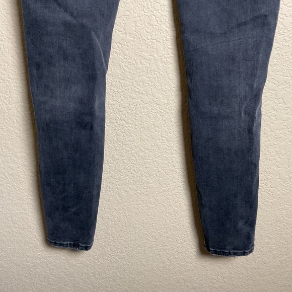 Free People Womens 26 Black Distressed Skinny Mid Rise Denim Jeans‎ - Picture 8 of 8